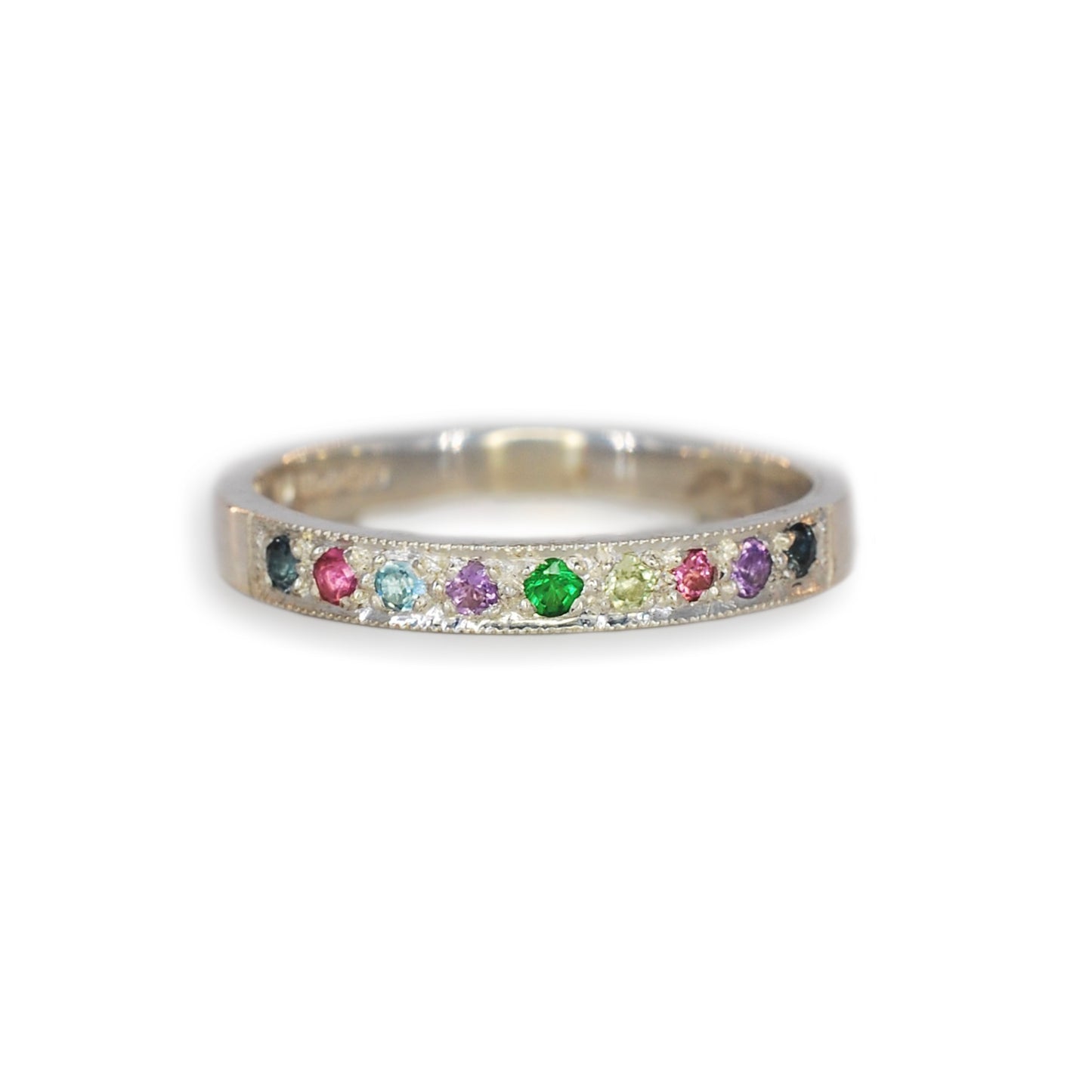 Silver 9 Stone 1/2 Eternity Ring