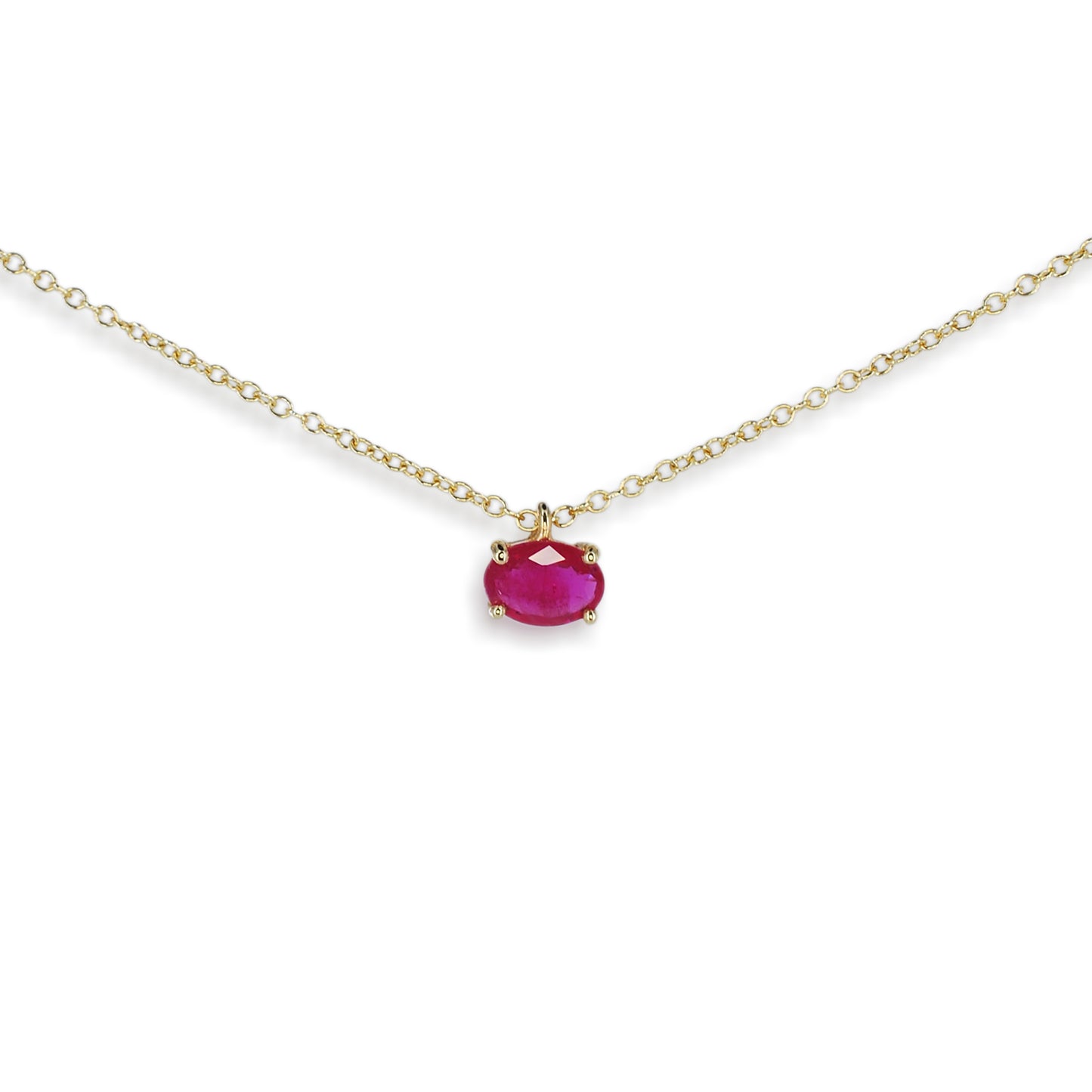 9ct Yellow Gold Pink Sapphire Pendant
