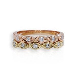 9ct Yellow Gold Diamond Vintage Style Ring