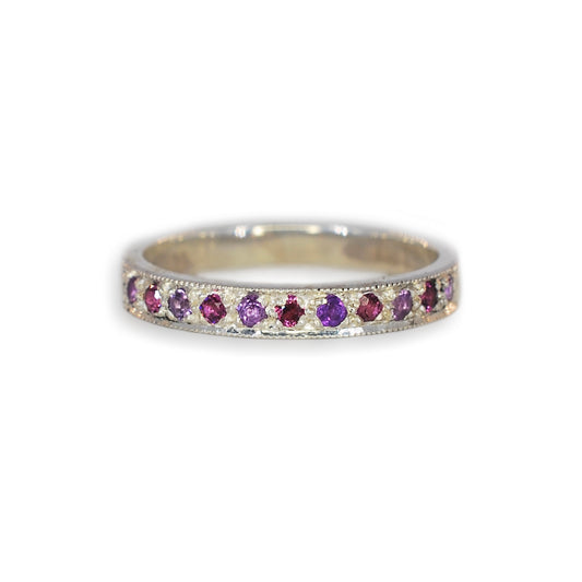 Silver 11 Stone 1/2 Eternity Ring