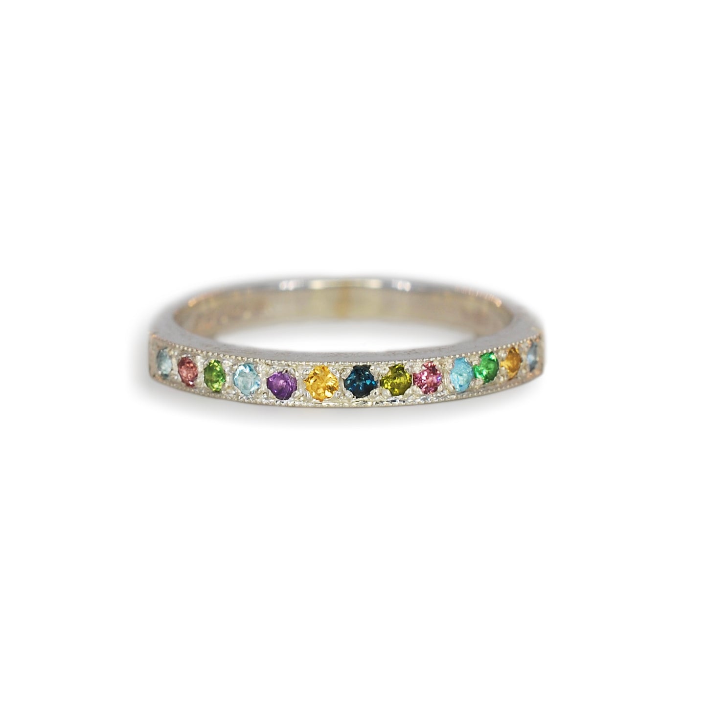 Silver 13 Stone 1/2 Eternity Ring