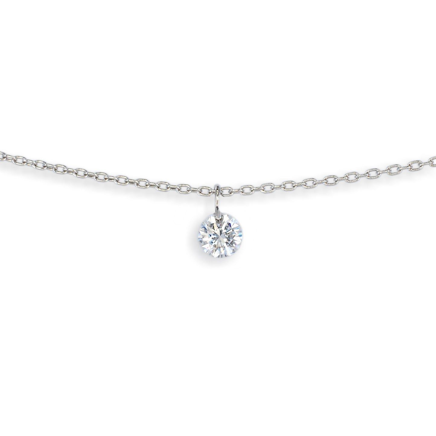 Pendant Diemwnt Arnofiol Platinwm