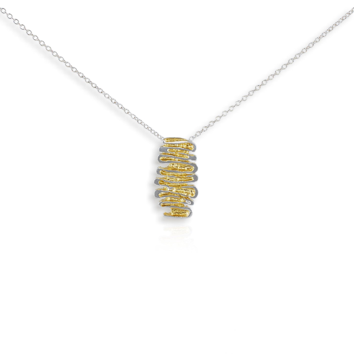 Pendant Platiog Arian ac Aur Glan