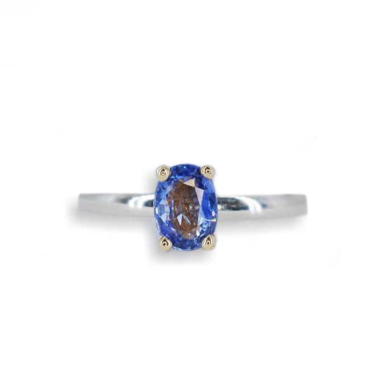 Silver & Gold Sapphire Ring