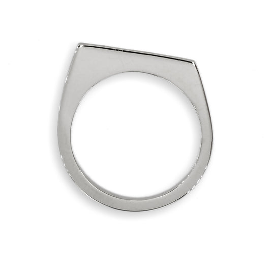 Silver Angled Signet Ring
