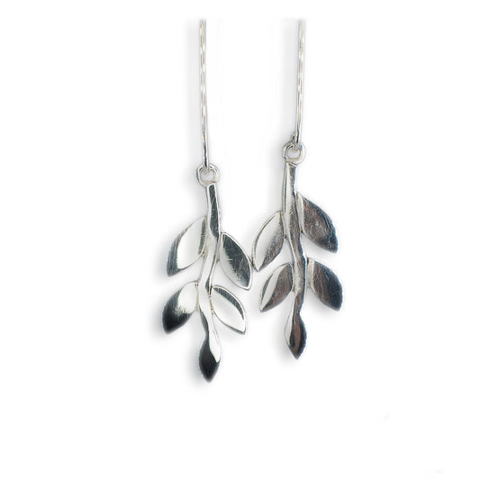 Silver Plain Eden Drop Earrings