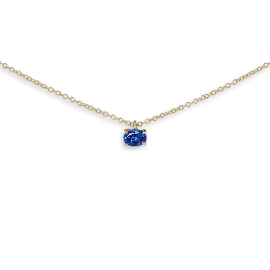 9ct Yellow Gold Blue Sapphire Pendant