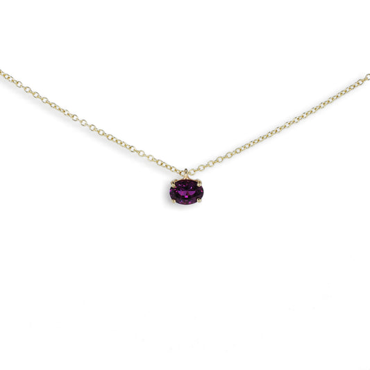 9ct Yellow Gold Purple Sapphire Pendant