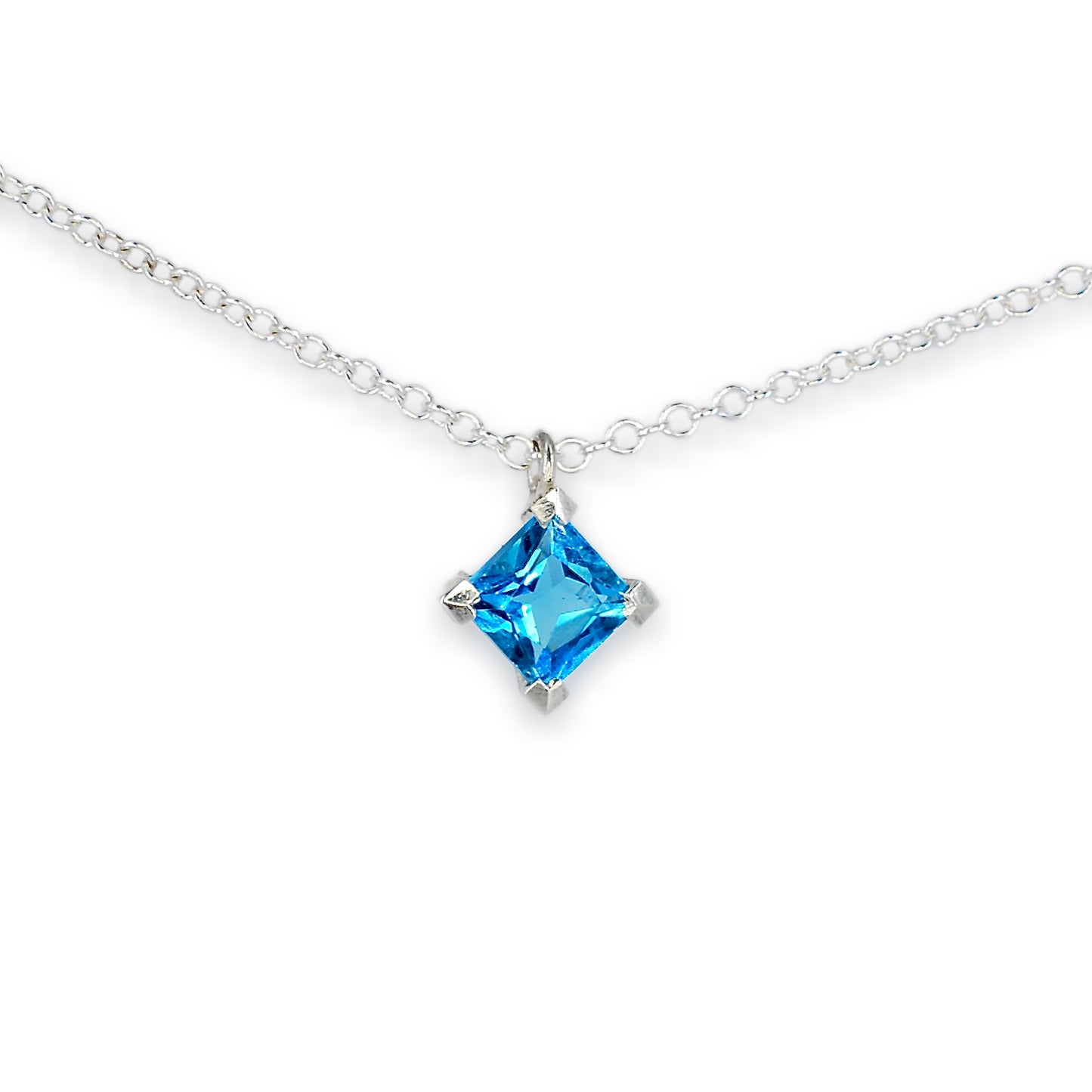 Pendant Sleidr Saffir Glas Blodyn yr Ŷd Aur Melyn 9ct