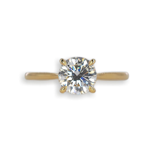 Yellow Gold Solitaire Diamond Ring