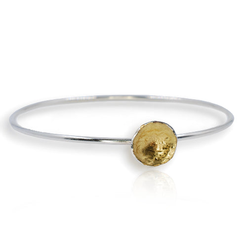 Silver & Gold Gilt Organic Bangle