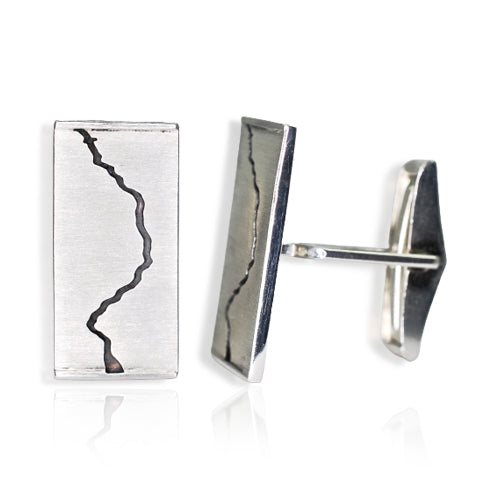 Silver Oxidised Afon Tywi Cufflinks