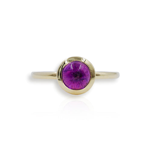 Modrwy Amethyst Porffor Atomig 9ct Aur Melyn